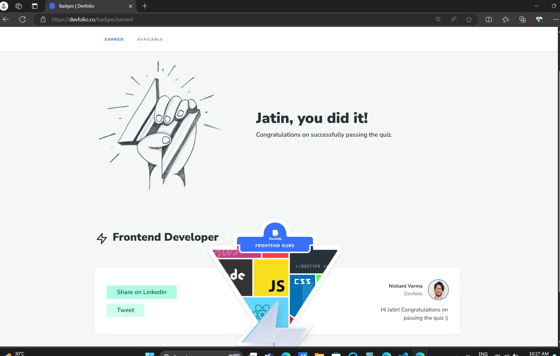 Frontend Badge