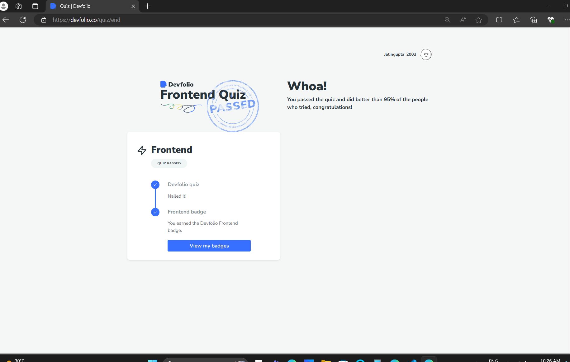 Frontend Certificate